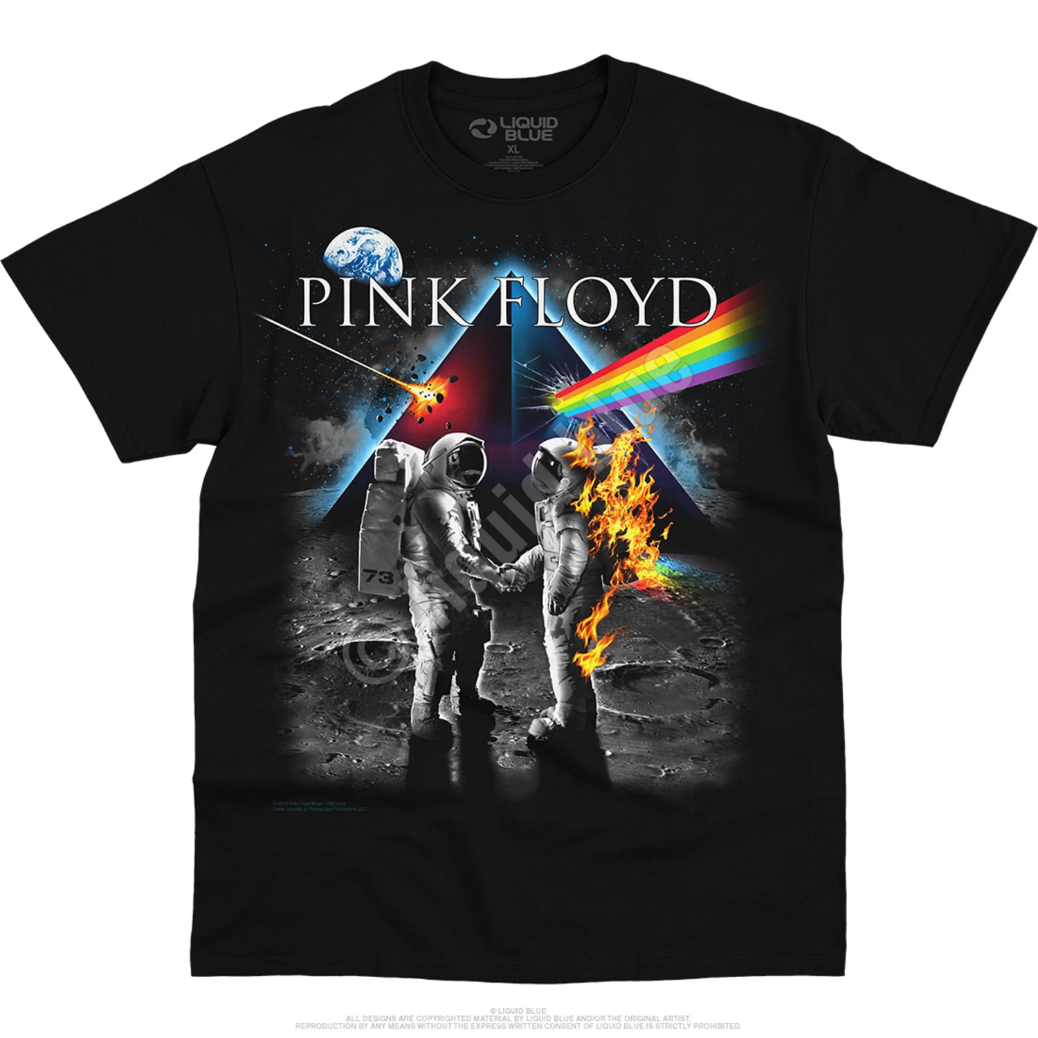 Pink Floyd Bright Side Of The Moon Black T-Shirt - Image 2