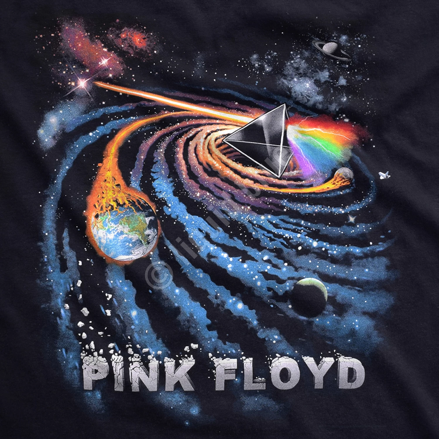 Pink Floyd Dark Side Galactic Black T-Shirt - Image 4