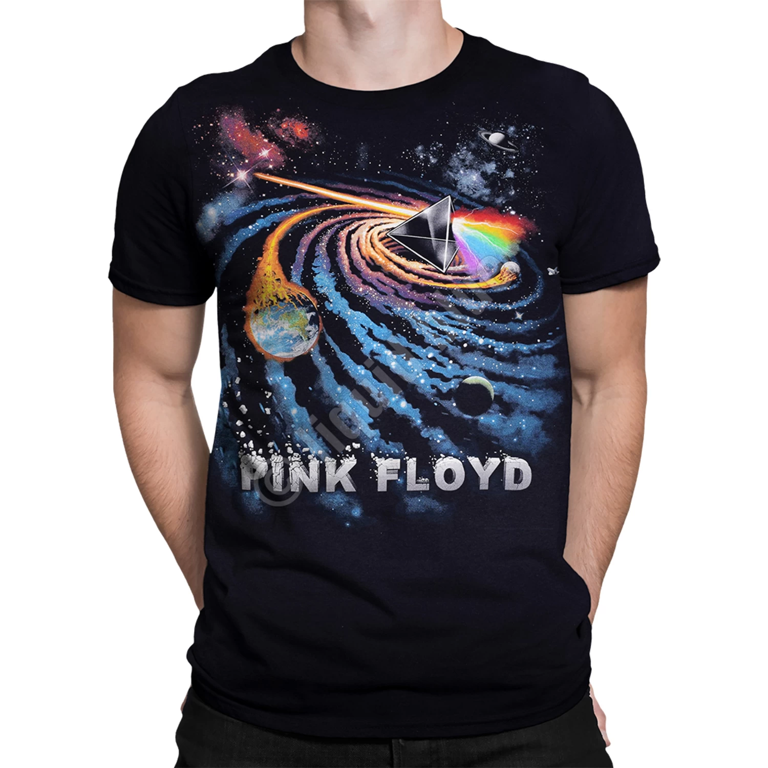 Pink Floyd Dark Side Galactic Black T-Shirt - Image 2