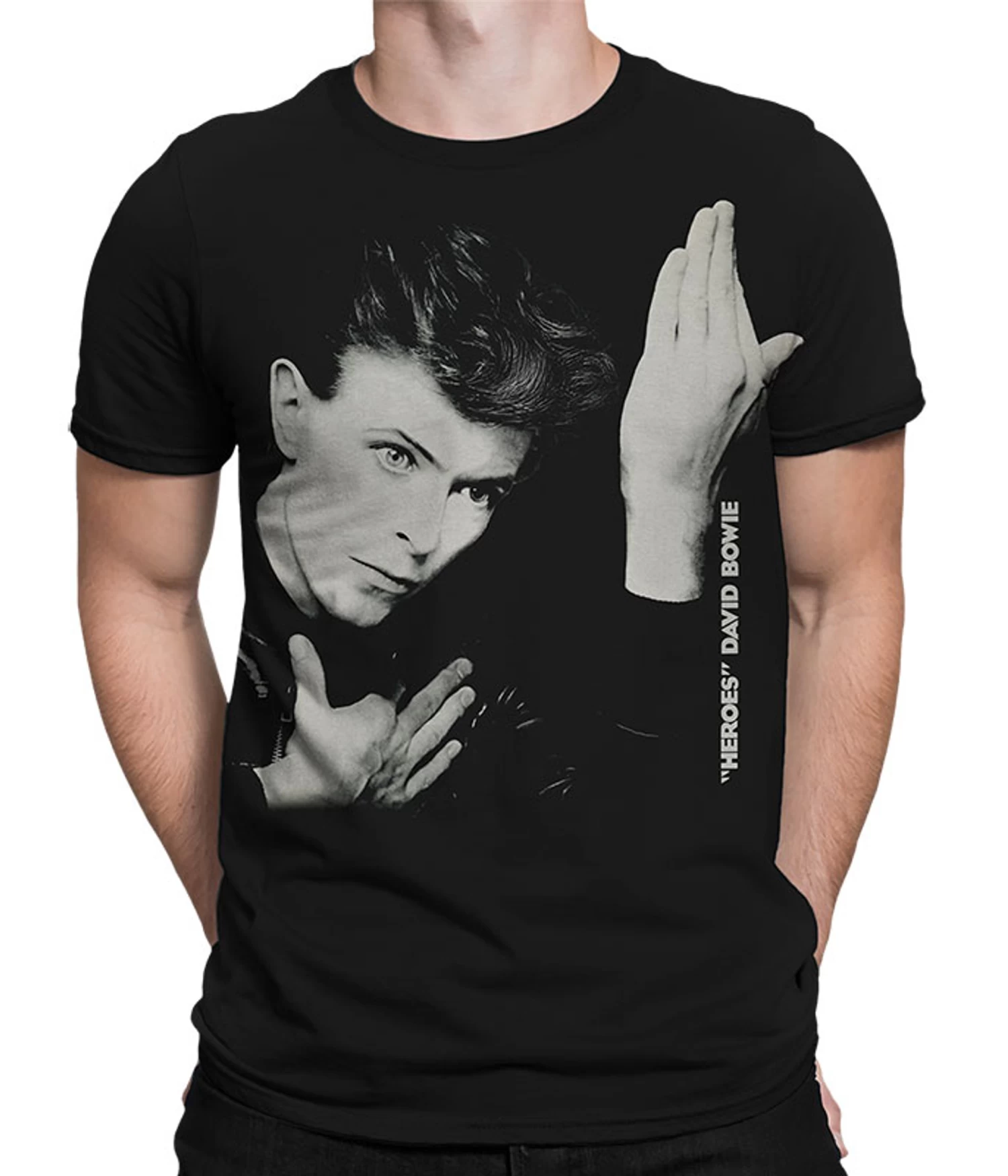 DAVID BOWIE Heroes Black Athletic T-Shirt