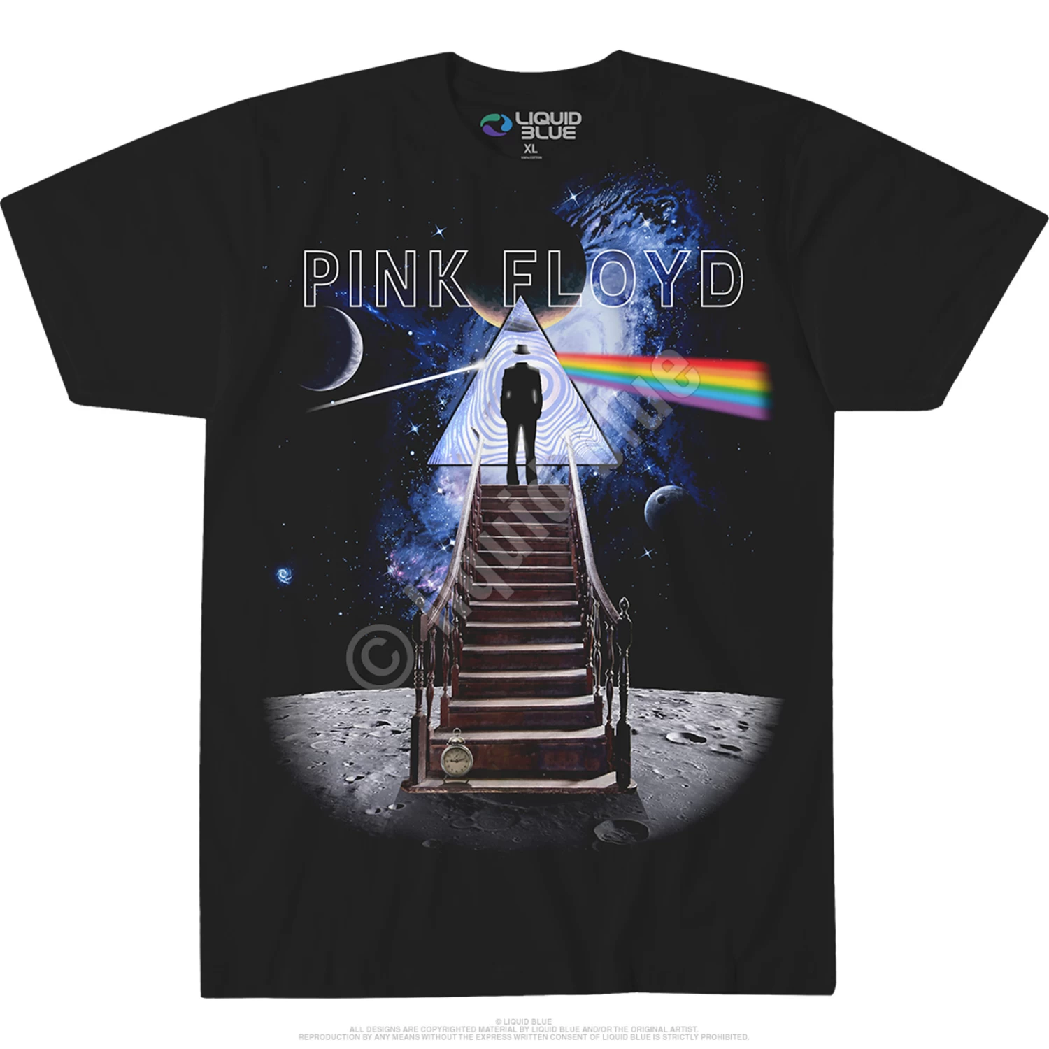 Pink Floyd Stairway To The Moon Black Athletic T-Shirt - Image 3