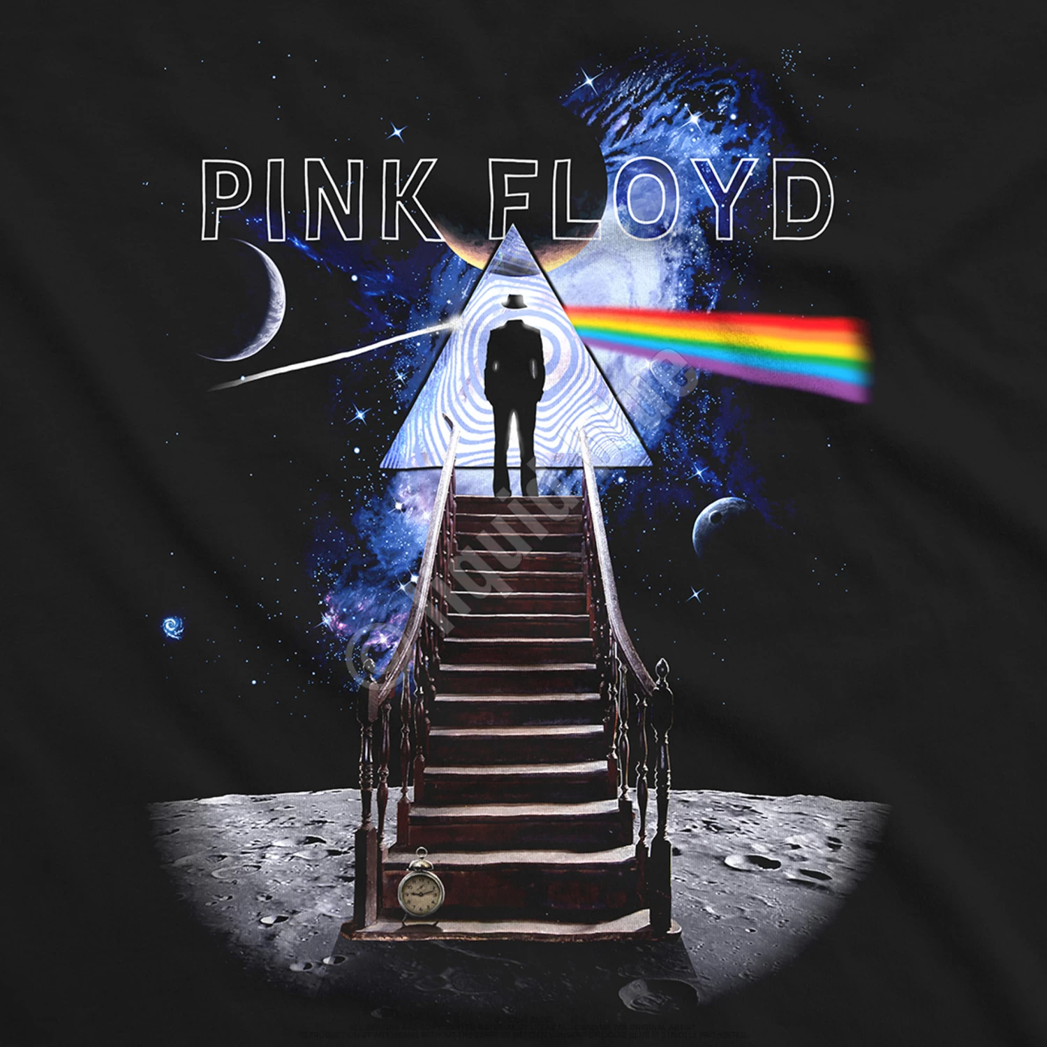 Pink Floyd Stairway To The Moon Black Athletic T-Shirt - Image 5