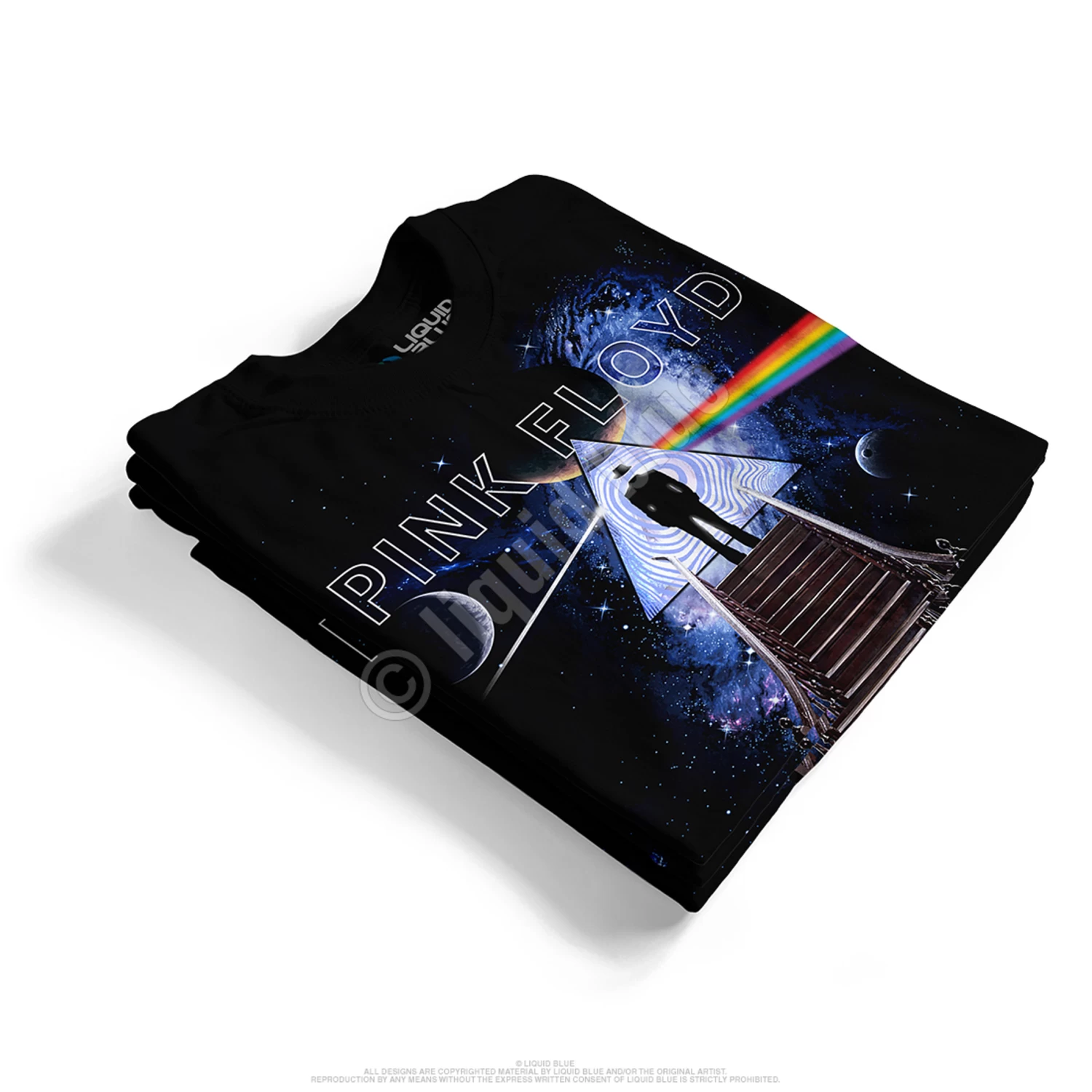 Pink Floyd Stairway To The Moon Black Athletic T-Shirt - Image 4