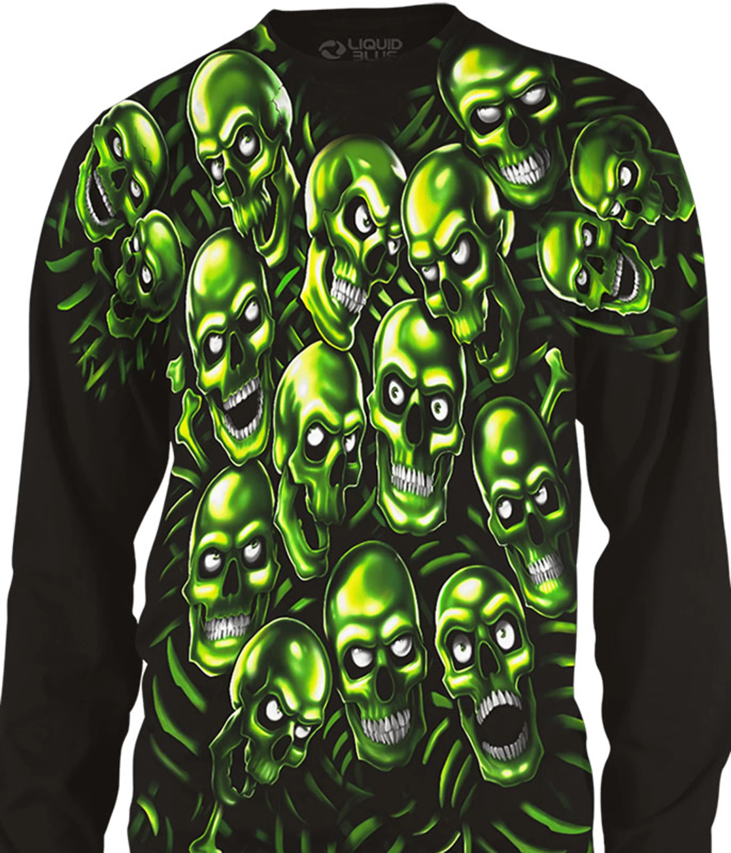 Skull Pile Black Long Sleeve T-Shirt