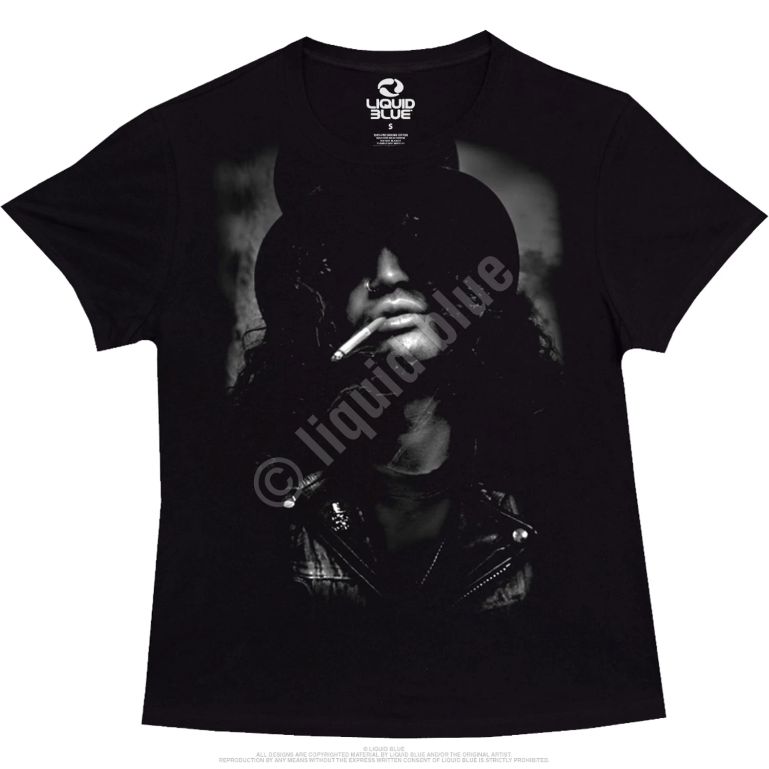 Slash Top Hat Womens Black Juniors Long Length T-Shirt - Image 2