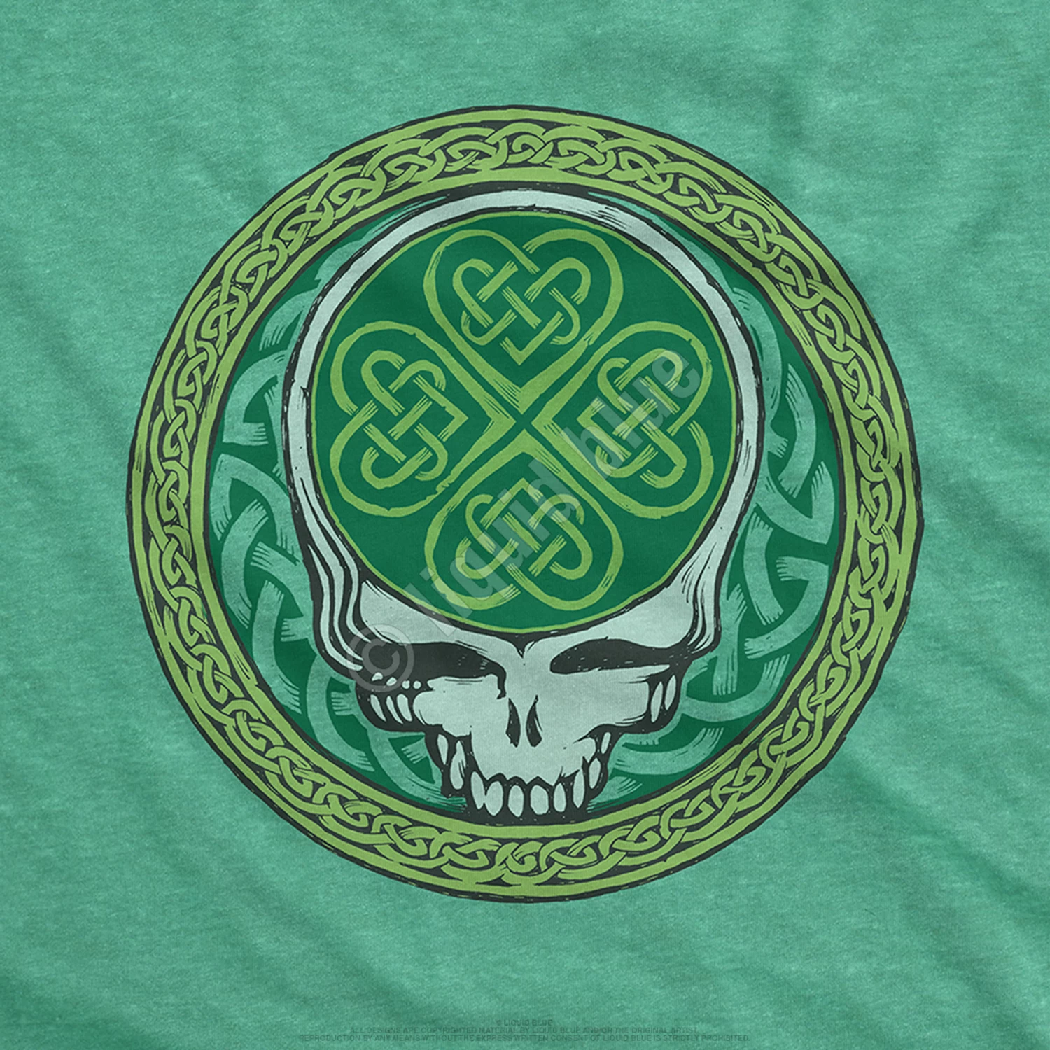 Celtic Shamrock SYF Poly Cotton Heather Green T-Shirt - Image 3