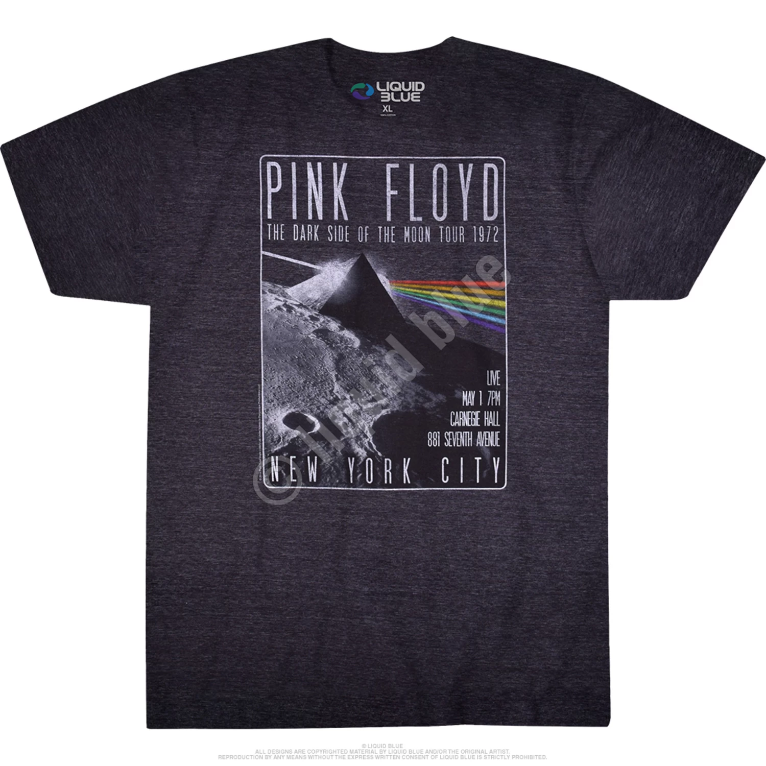 Pink Floyd Dark Side Live Dark Heather Tri-Blend T-Shirt - Image 3