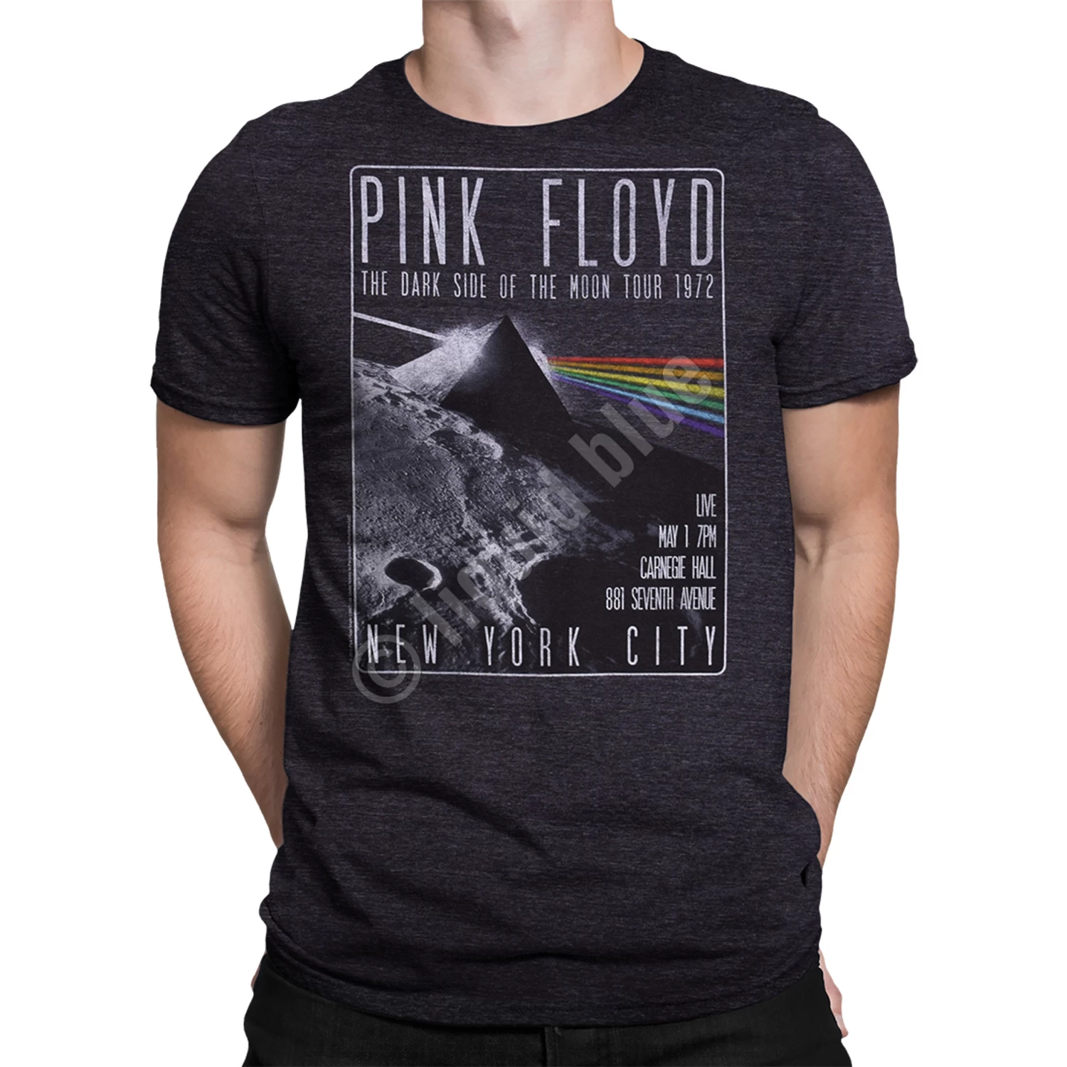 Pink Floyd Dark Side Live Dark Heather Tri-Blend T-Shirt - Image 2