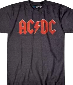 AC/DC Vintage Logo Dark Heather Poly-Cotton T-Shirt
