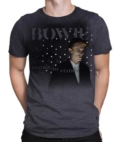 DAVID BOWIE Station To Station Dark Heather Poly-Cotton T-Shirt