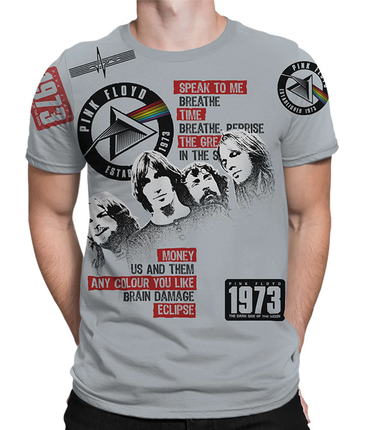 Pink Floyd Dark Side 1973 Grey T-Shirt