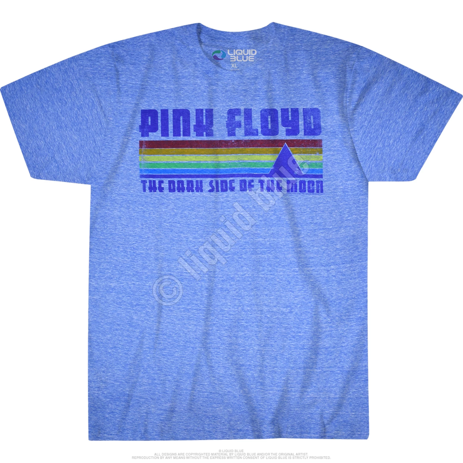 Pink Floyd On The Run Blue Heather Tri-Blend T-Shirt - Image 3