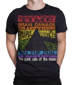 Pink Floyd Dark Side Tracks Dark Heather Tri-Blend T-Shirt