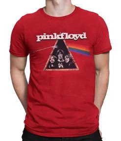 Pink Floyd Dark Side Retro Red Heather Poly-Cotton T-Shirt