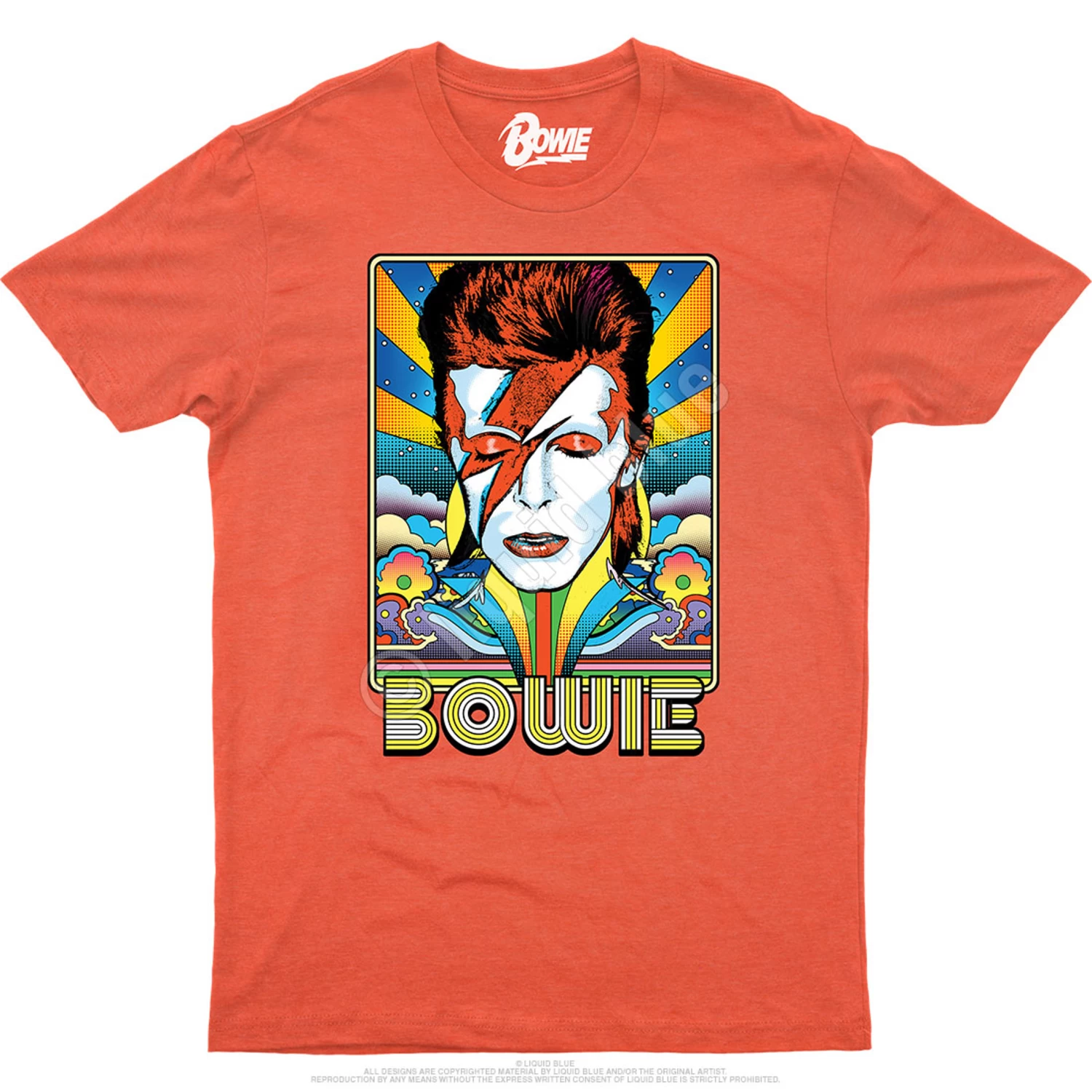 DAVID BOWIE Fashion Orange Heather Poly-Cotton T-Shirt - Image 2