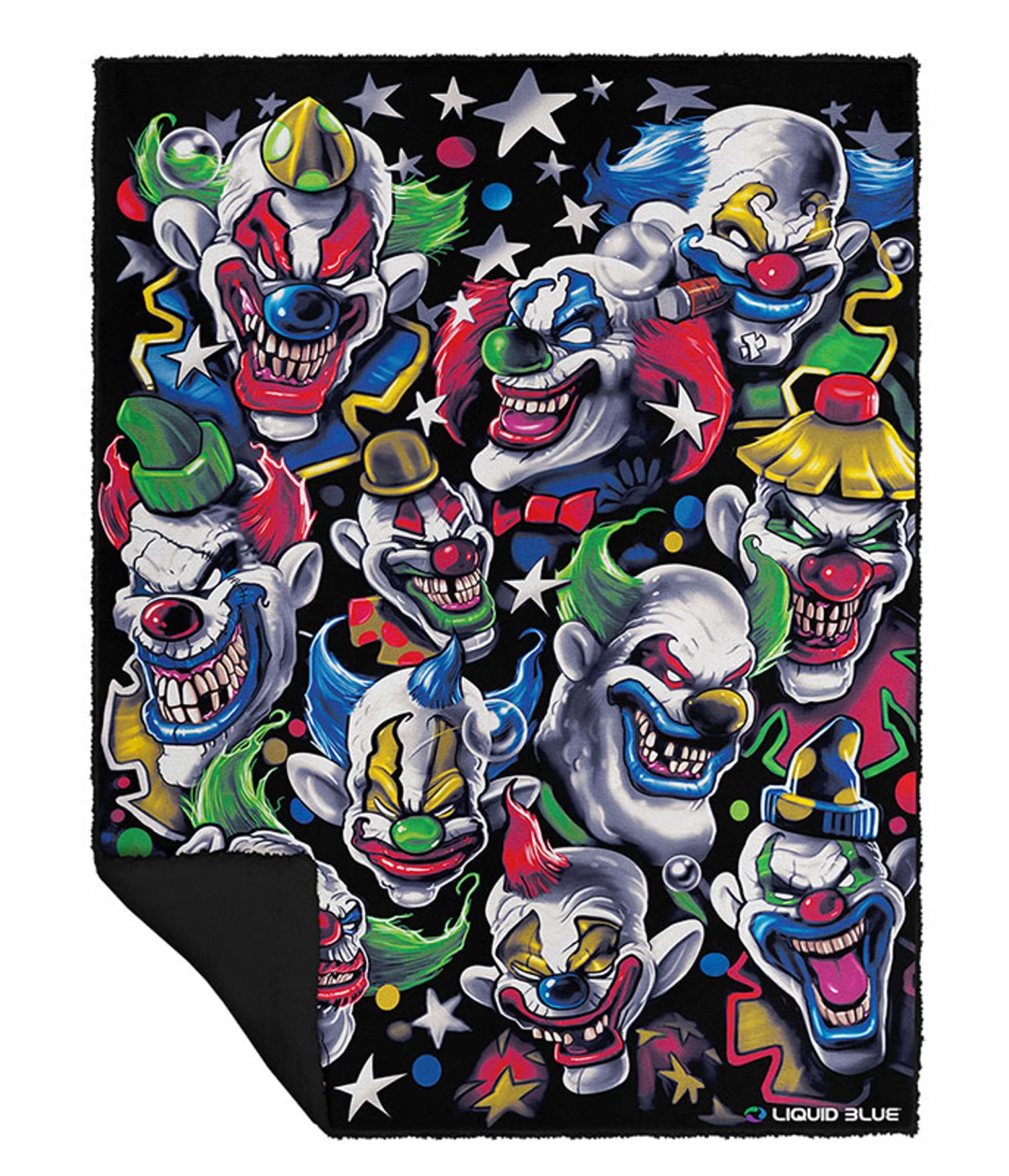 Colored Clowns Fleece Throw Blanket