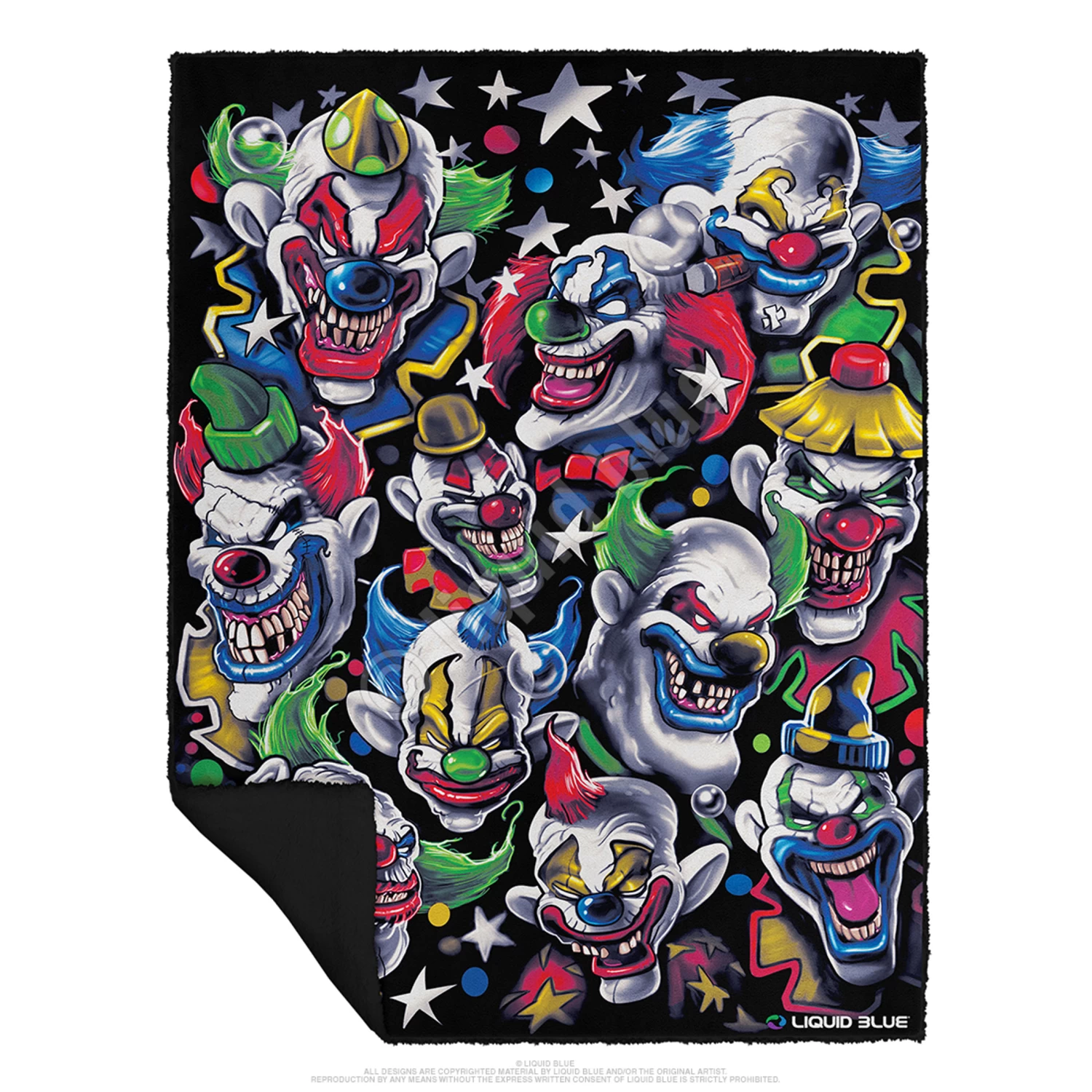 Colored Clowns Fleece Throw Blanket - Image 2