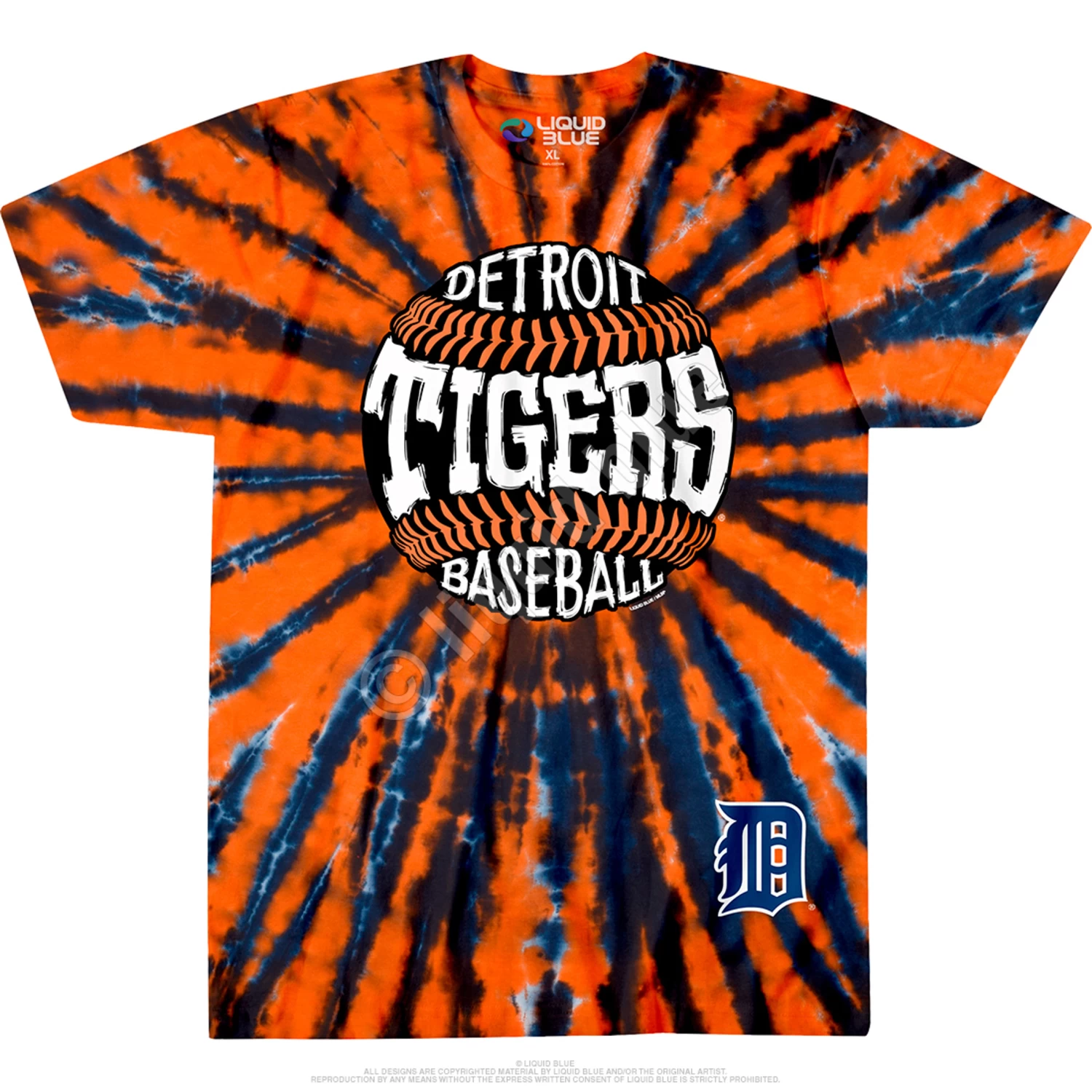 MLB Detroit Tigers Burst Tie-Dye T-Shirt - Image 2