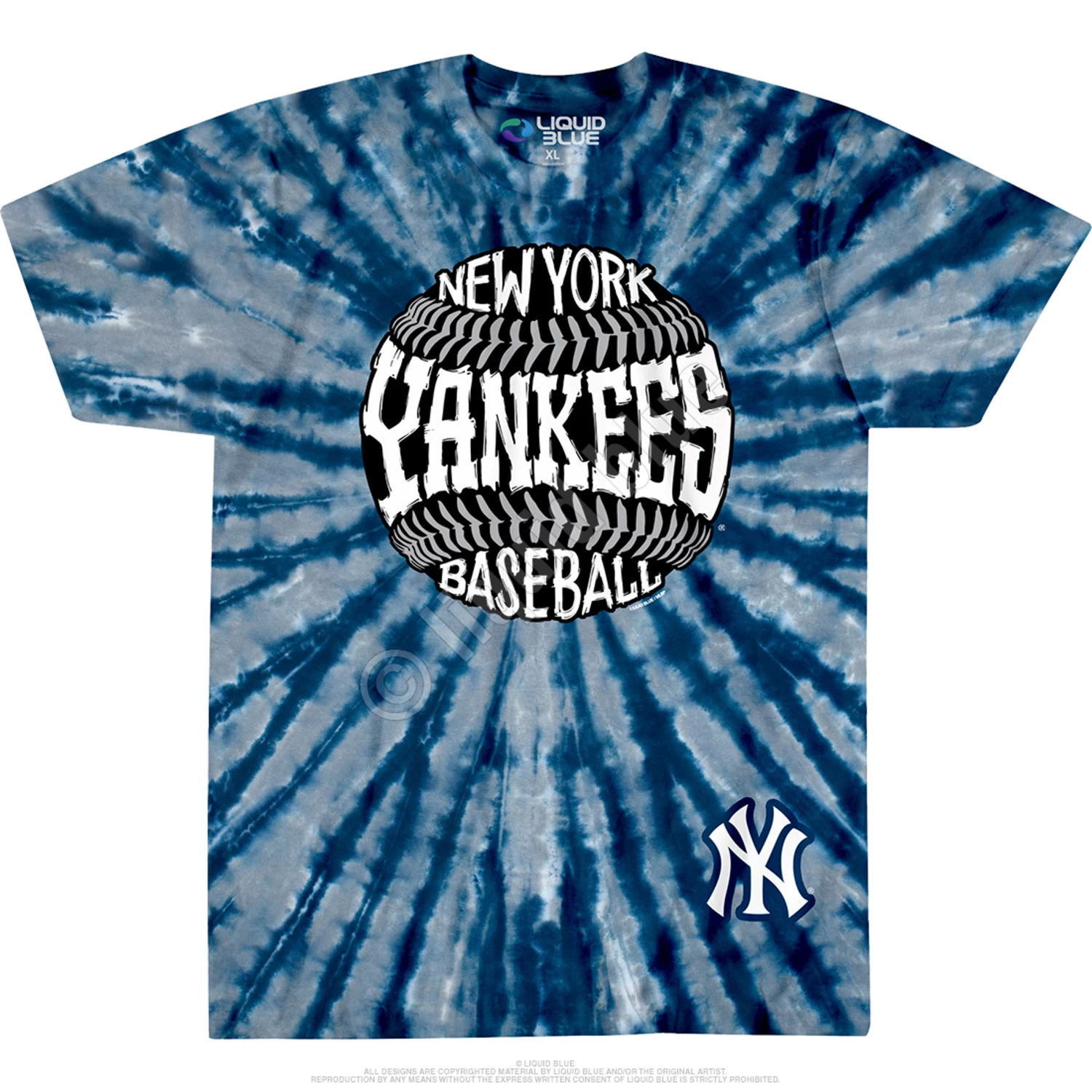 MLB New York Yankees Burst Tie-Dye T-Shirt - Image 2