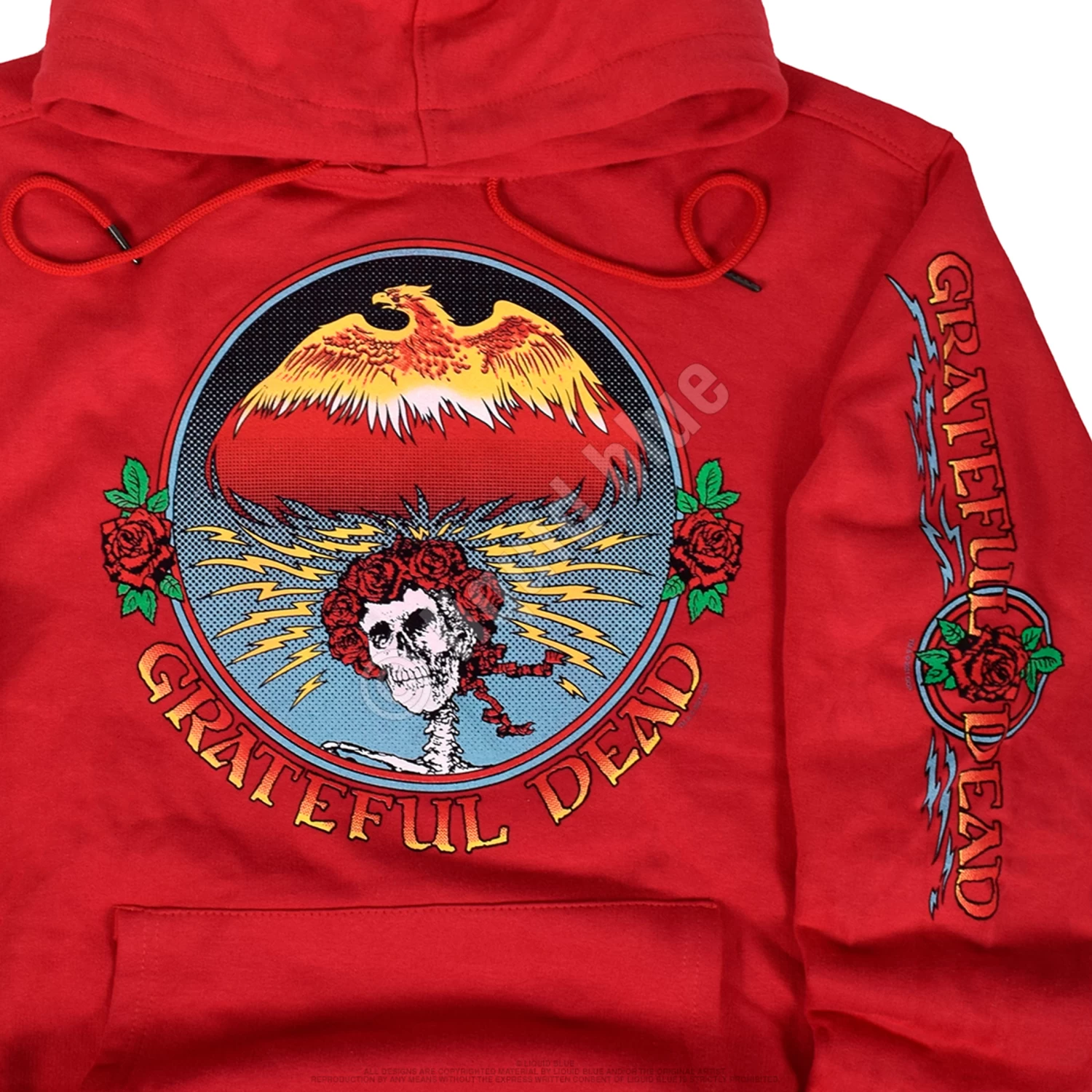 Bertha Eagle Red Sleeve Printed Hoodie - Image 3