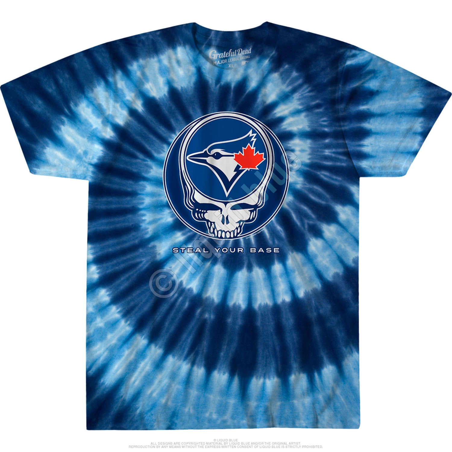 MLB Toronto Blue Jays Steal Your Base Tie-Dye T-Shirt - Image 2