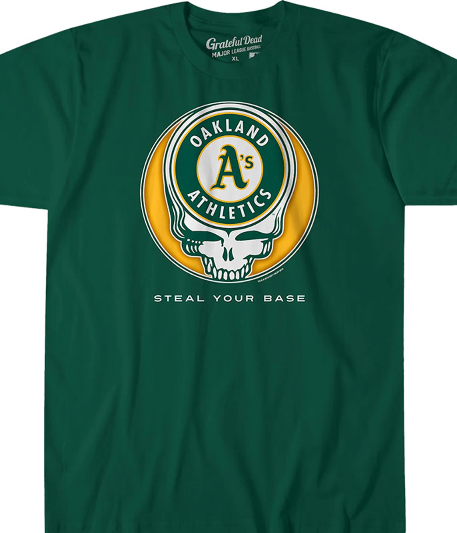 MLB Oakland Athletics Steal Your Base Green Athletic T-Shirt