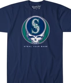 MLB Seattle Mariners Steal Your Base Navy Athletic T-Shirt