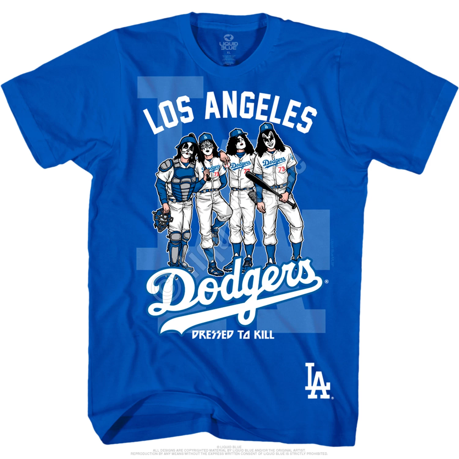 MLB Los Angeles Dodgers Dressed To Kill Blue T-Shirt - Image 2