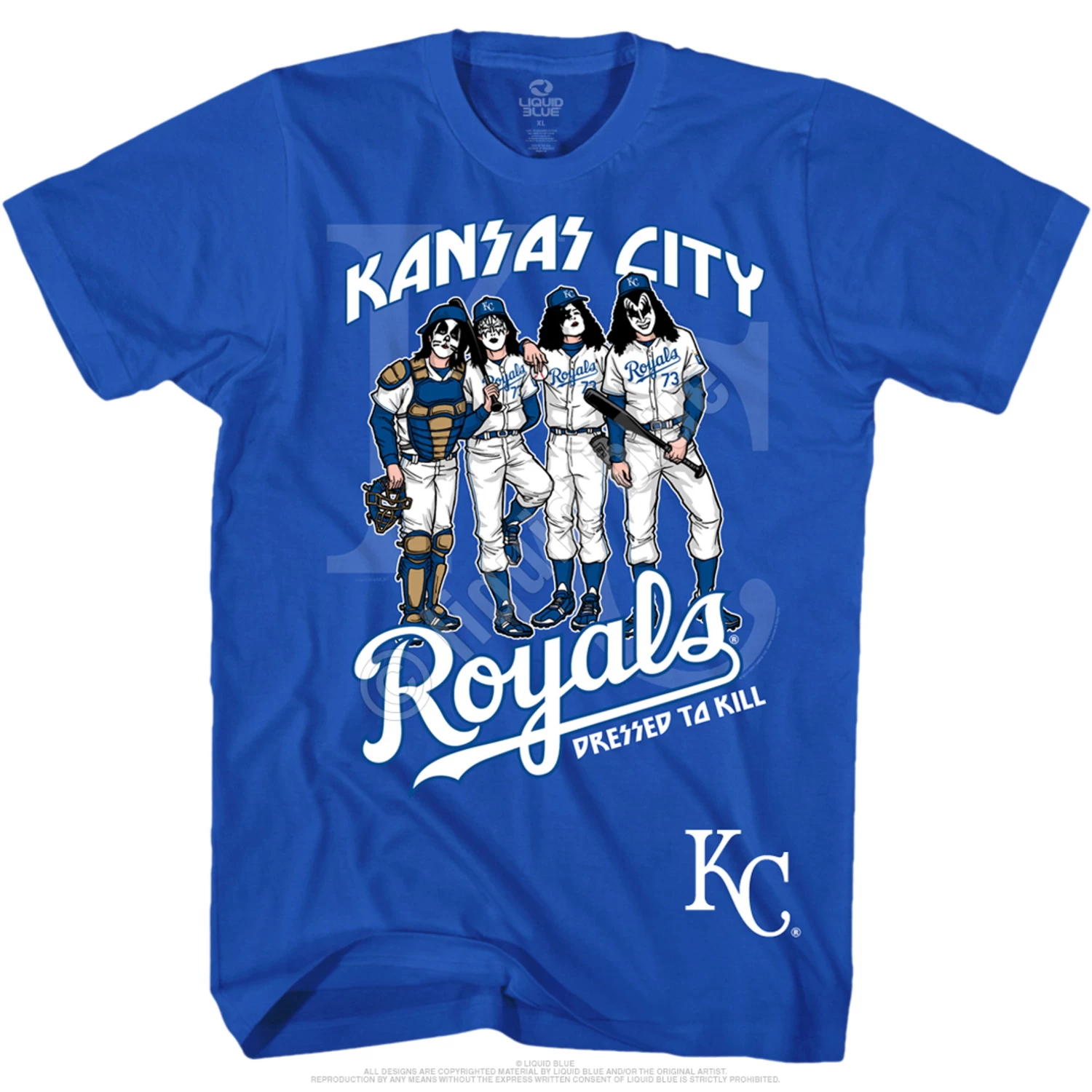 MLB Kansas City Royals Dressed To Kill Blue T-Shirt - Image 2