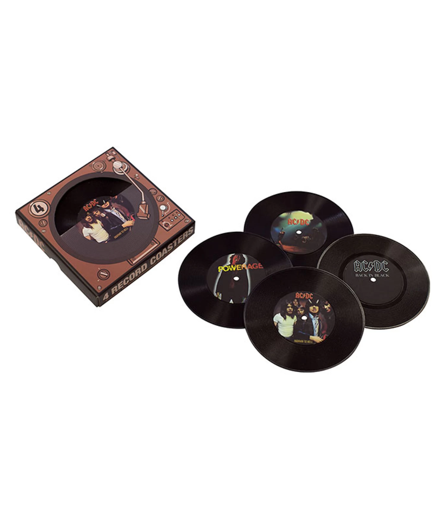 AC-DC Records Coaster Set