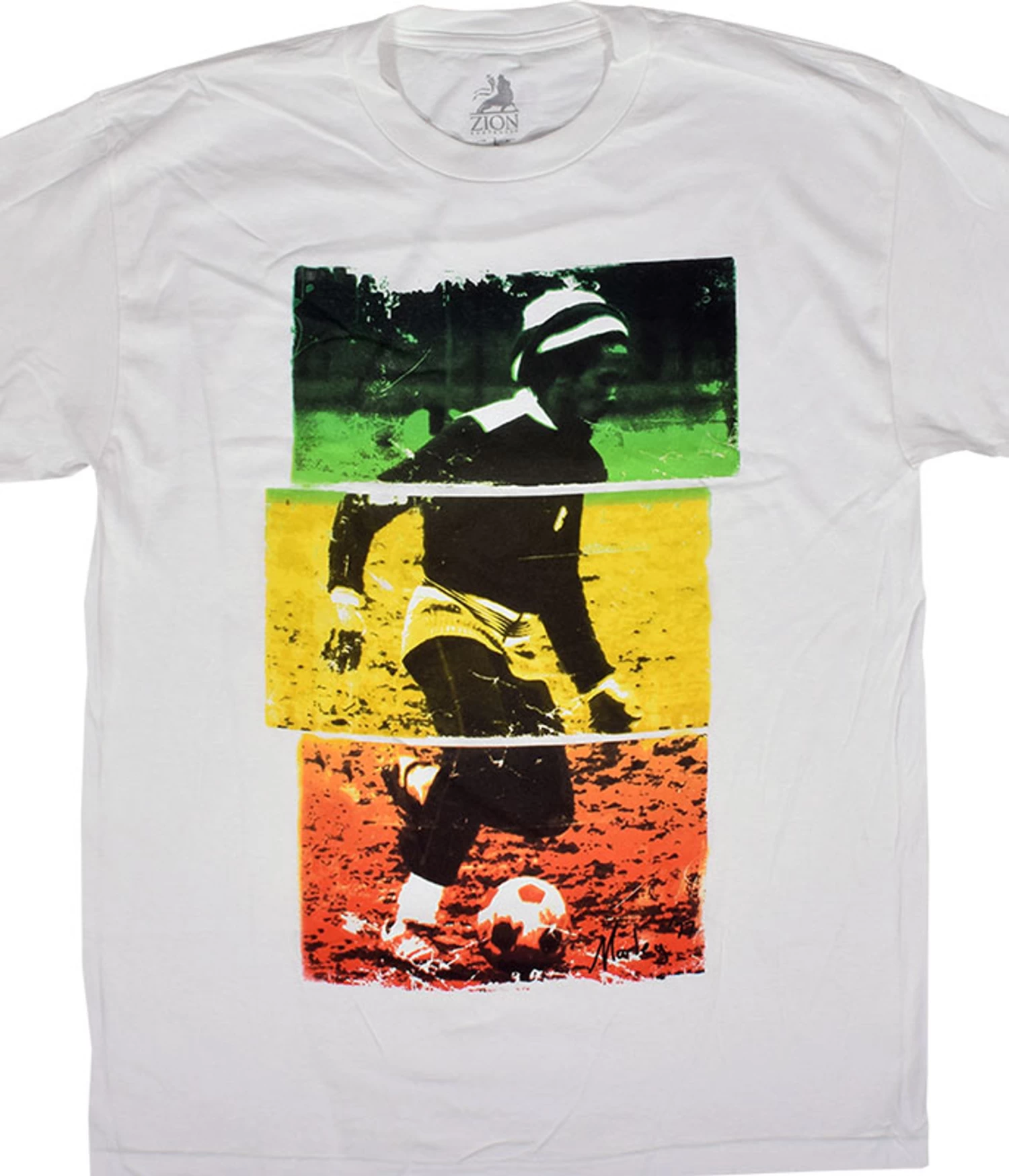 Marley Soccer Tri-Color White T-Shirt