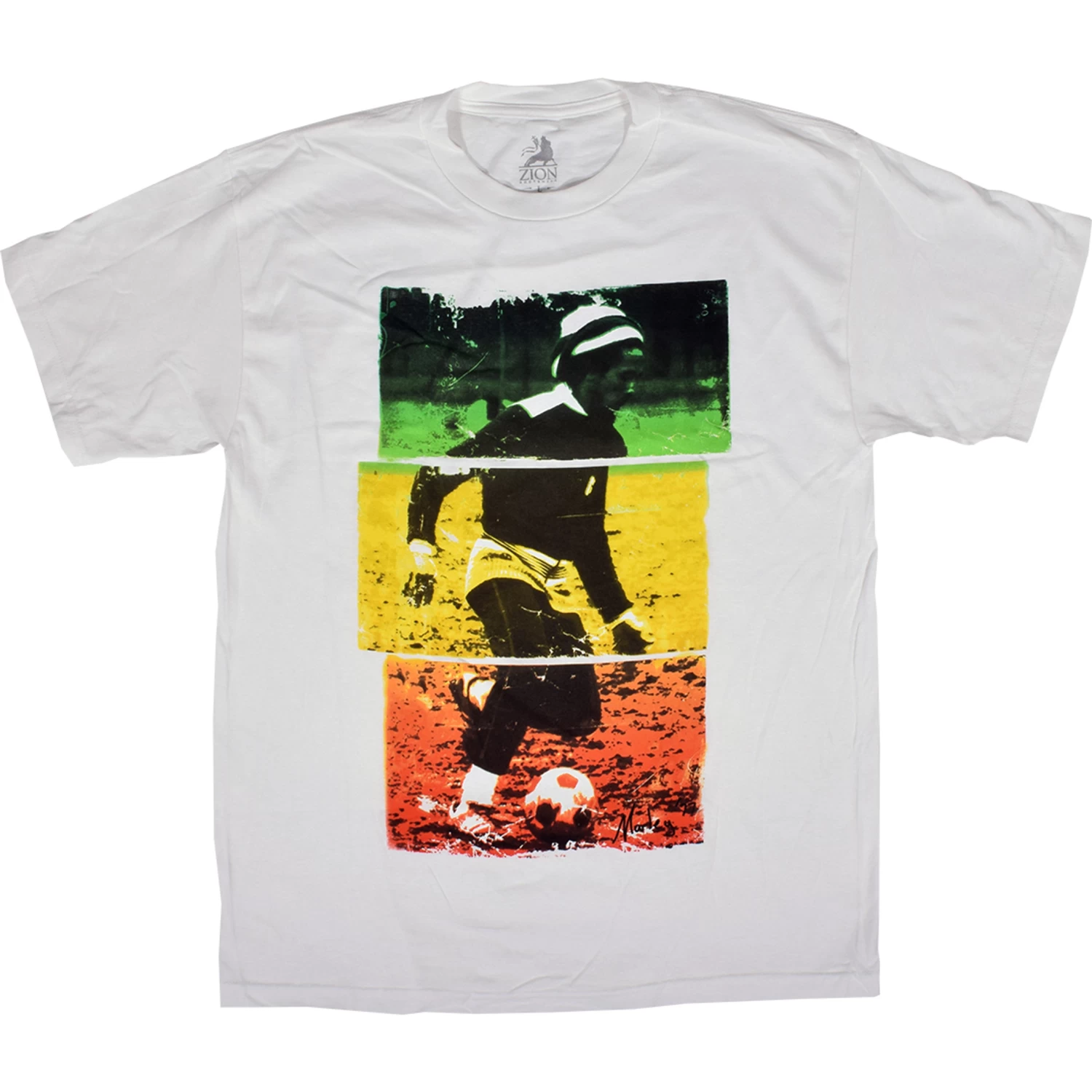 Marley Soccer Tri-Color White T-Shirt - Image 2