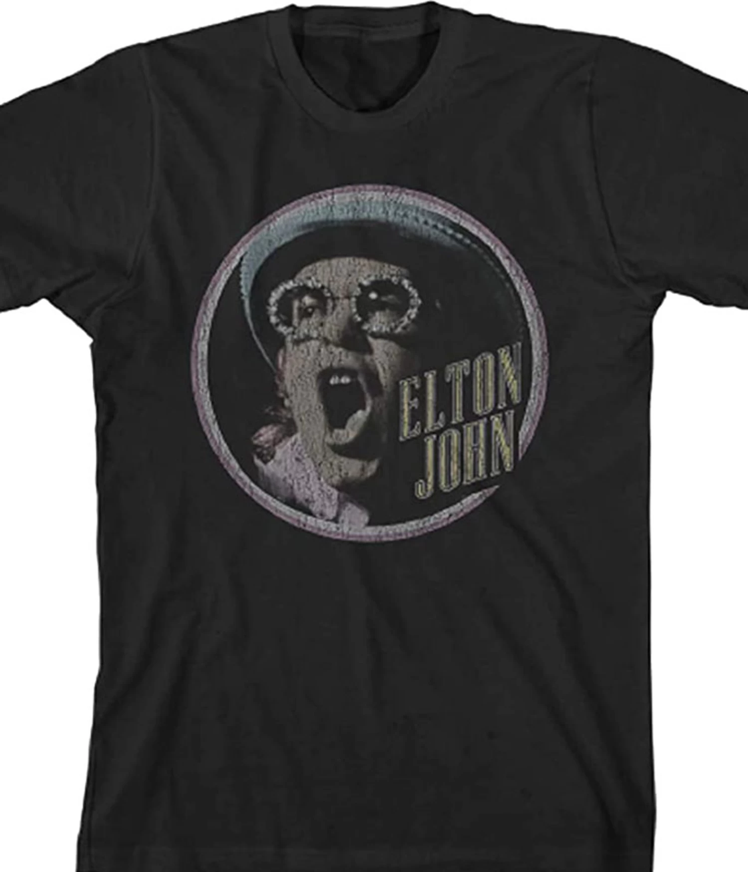 Elton John Homage 2 Black T-Shirt - Image 2
