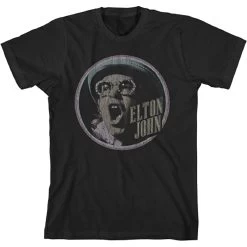 Elton John Homage 2 Black T-Shirt