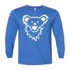 Dancing Bear Face Royal Youth Long Sleeve T-Shirt