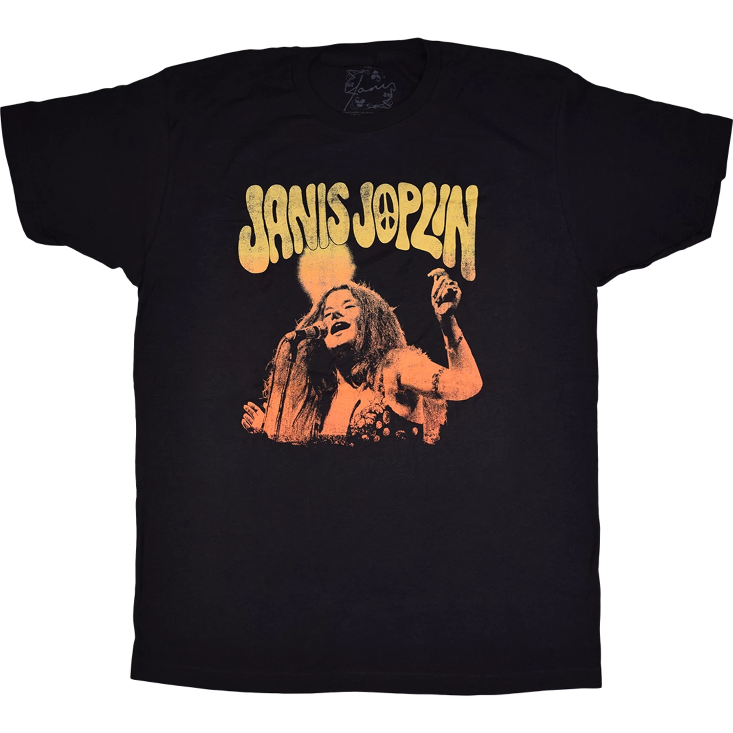 Janis Joplin Live Black Athletic T-Shirt - Image 2