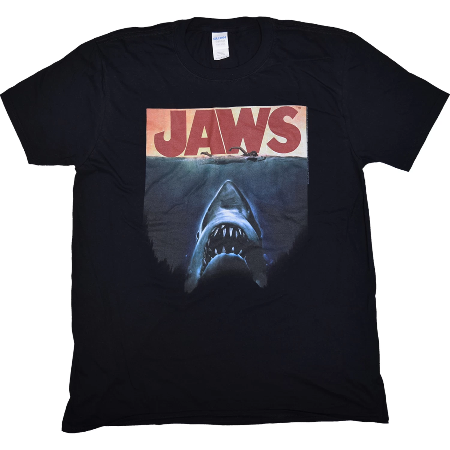 Jaws Poster Again Black T-Shirt - Image 2