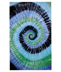 Blue Spiral Tie-Dye Tapestry