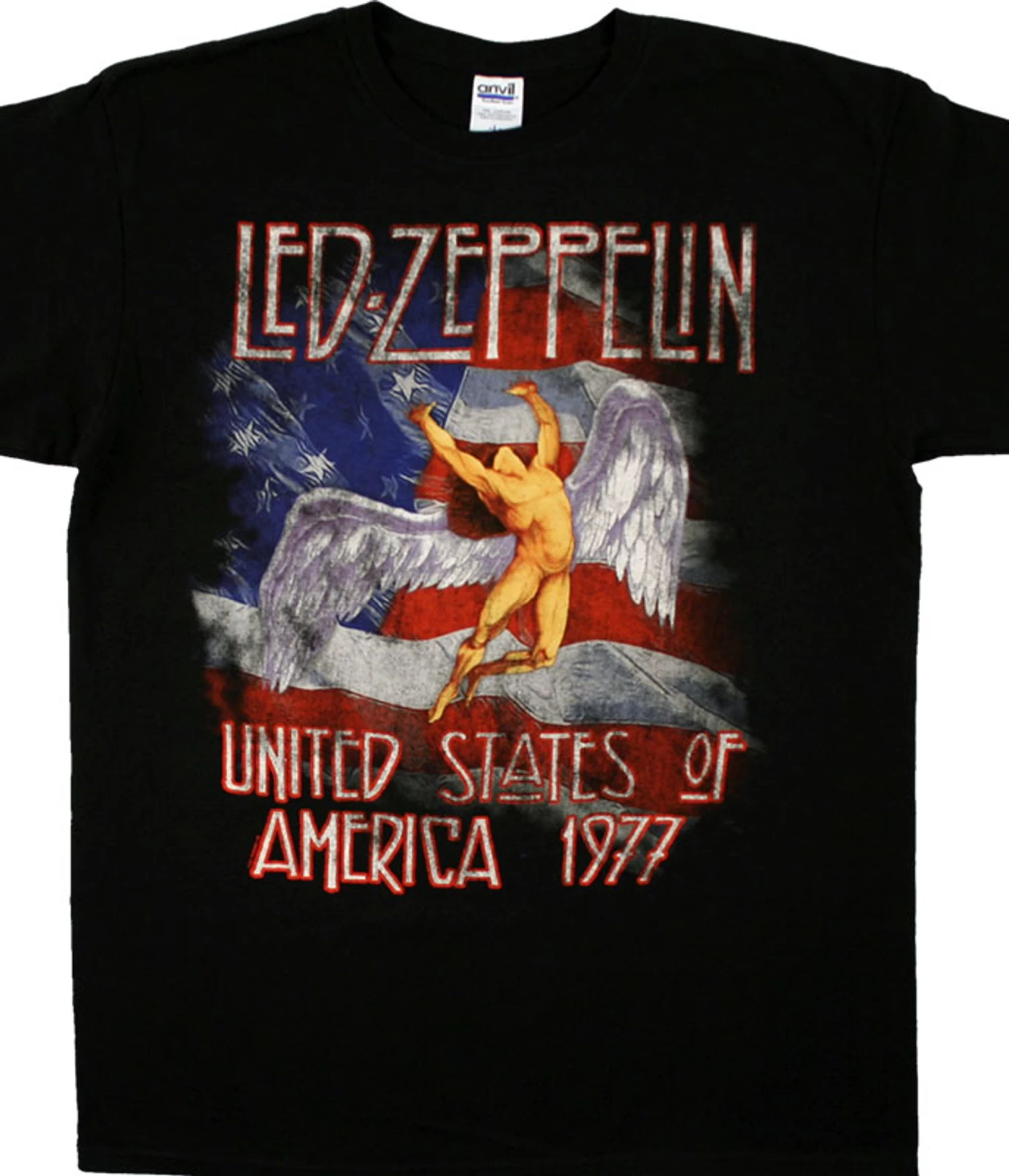 Led Zeppelin America 1977 Black T-Shirt