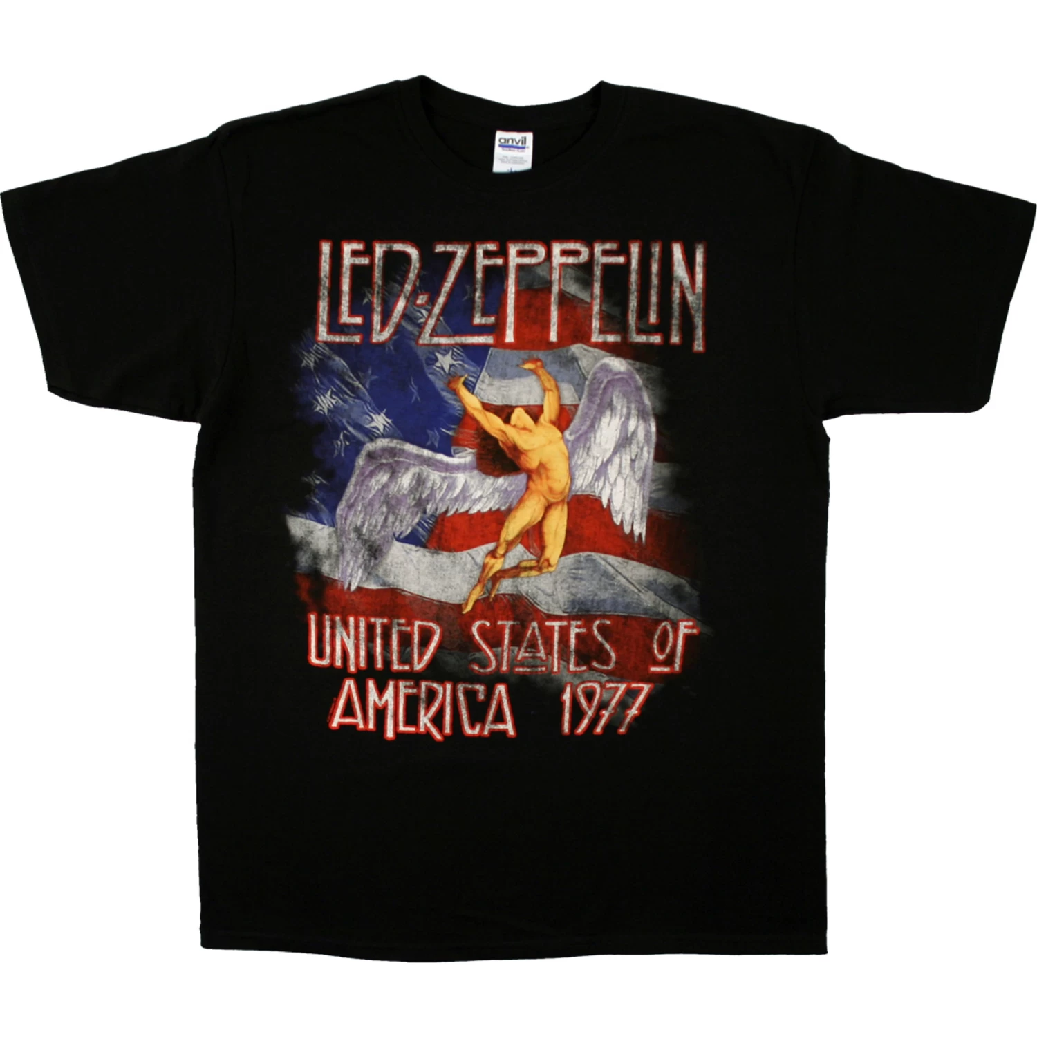Led Zeppelin America 1977 Black T-Shirt - Image 2