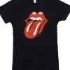 Classic Tongue Black Juniors Long Length T-Shirt