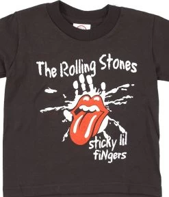 Sticky Lil Fingers Toddler Black T-Shirt