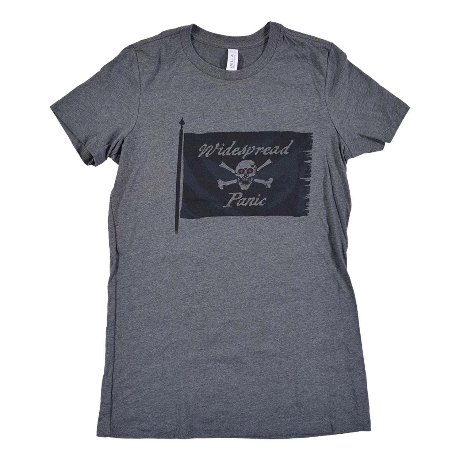 Jolly Roger Dark Heather Grey Juniors Long Length T-Shirt - Image 2