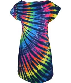 Rainbow Black Streak Womens Unprinted Tie-Dye Sundress