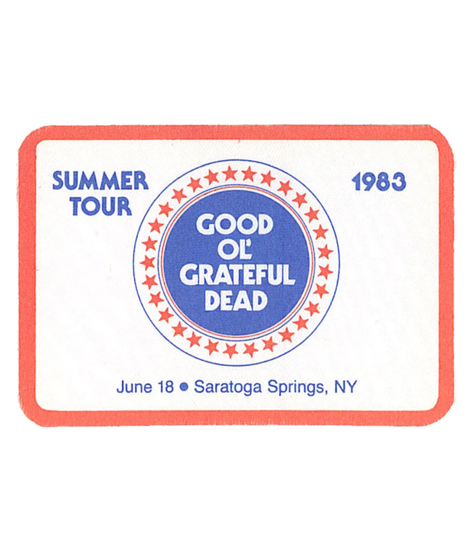 Grateful Dead 1983 06-18 Backstage Pass