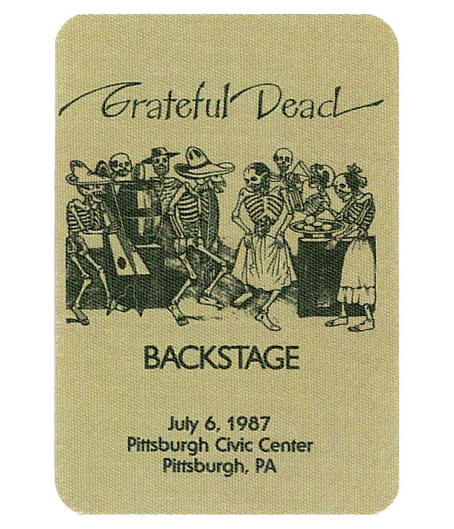Grateful Dead 1987 07-06 Backstage Pass