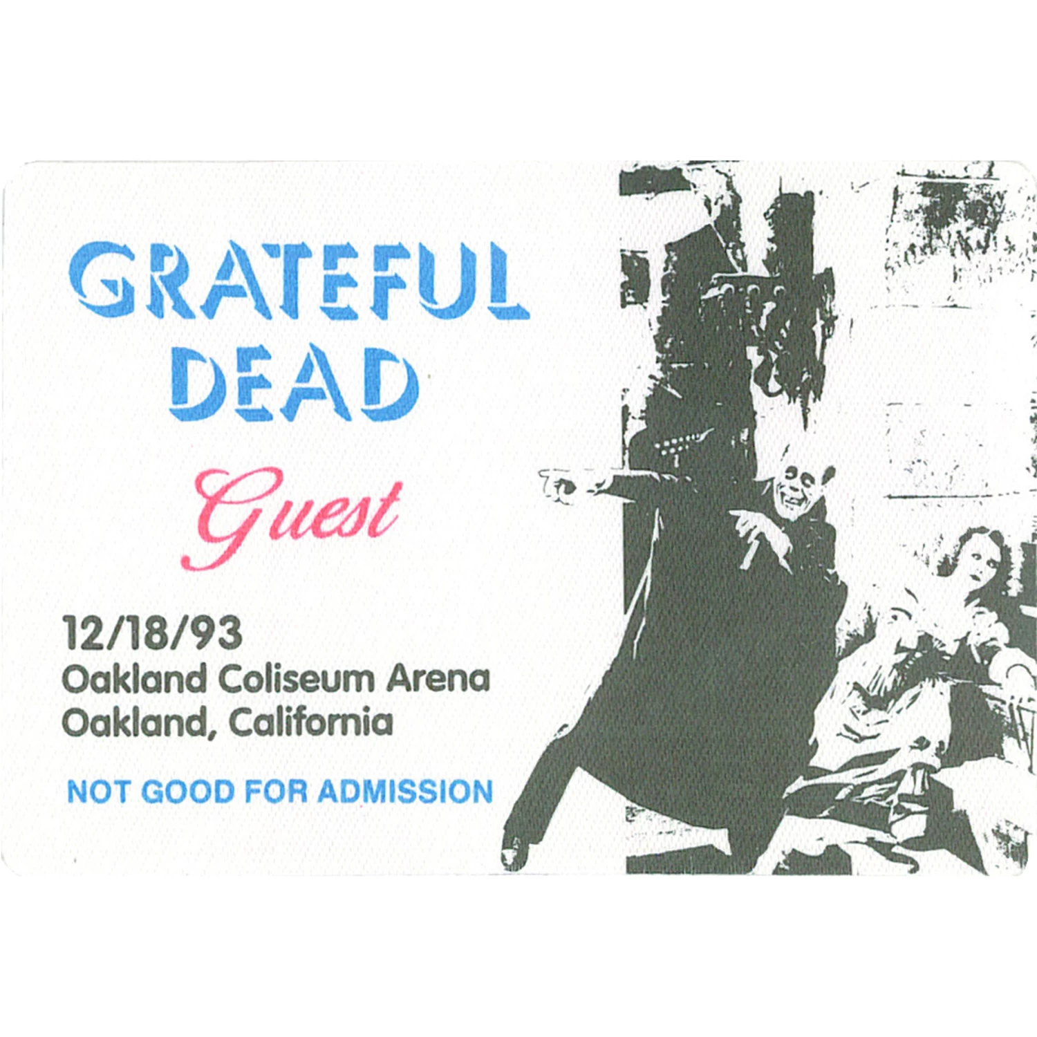 Grateful Dead 1993 12-18 Backstage Pass - Image 2
