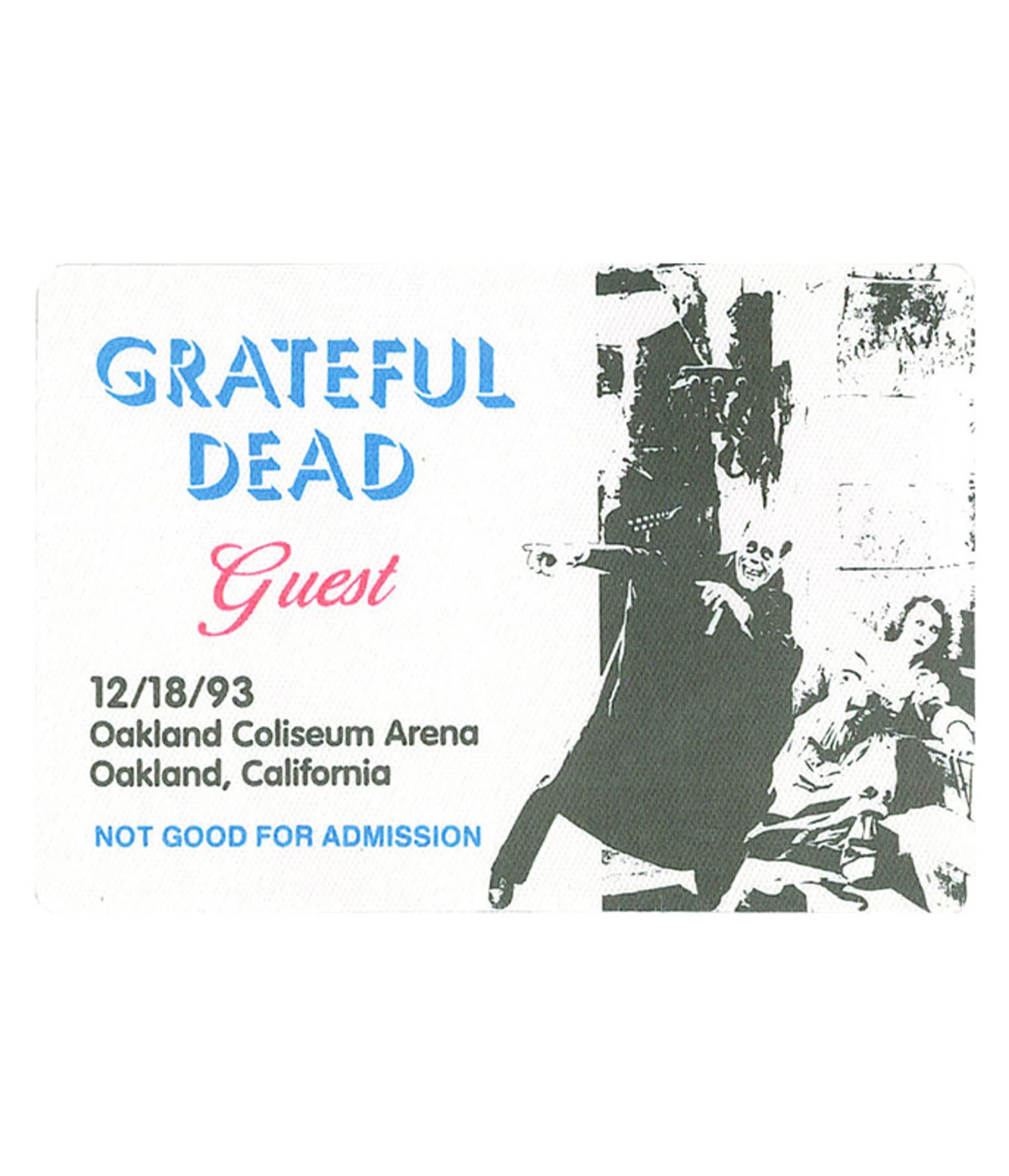 Grateful Dead 1993 12-18 Backstage Pass